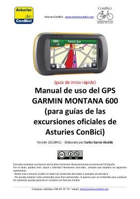 Manual GPS Garmin Montana 600 (inicio rapido)