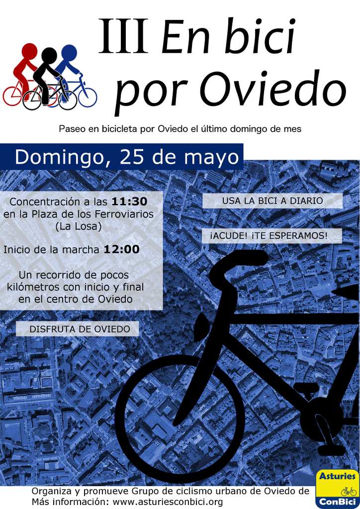 Cartel III En Bici por Oviedo :: 25 de Mayo de 2014