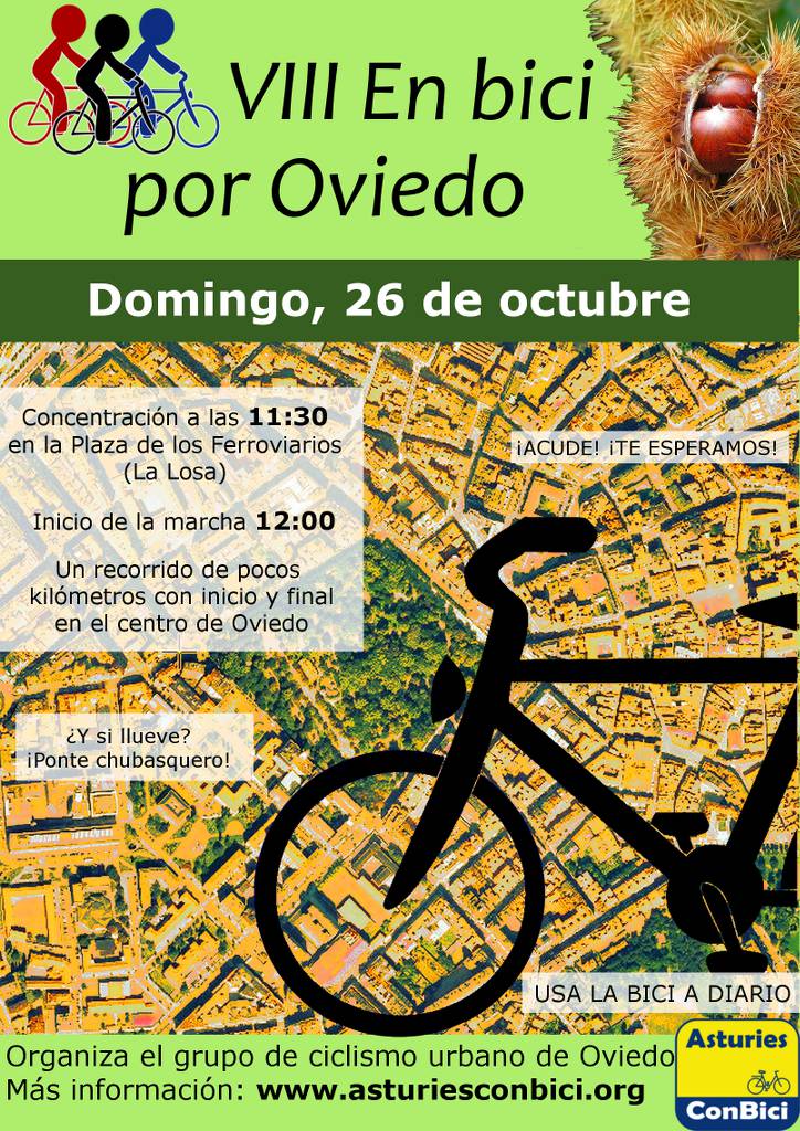 Cartel VIII En Bici por Oviedo :: 26 de octubre de 2014