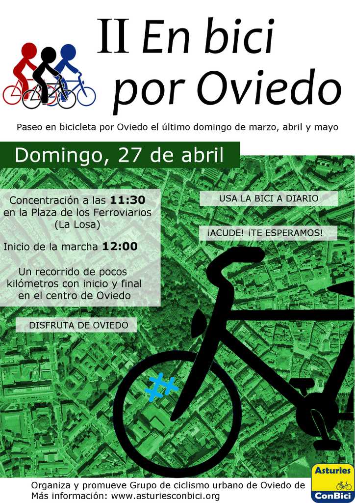 Cartel II En Bici por Oviedo :: 27 de Abril de 2014