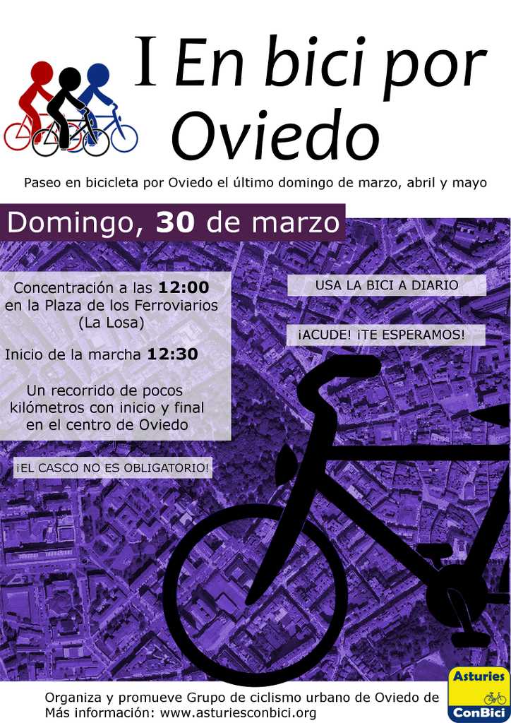 Cartel I En Bici por Oviedo :: 30 de marzo de 2014