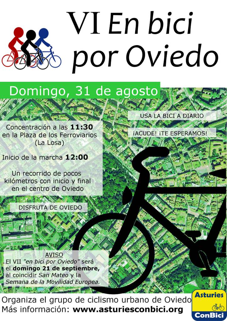 Cartel VI En Bici por Oviedo :: 31 de Agosto de 2014