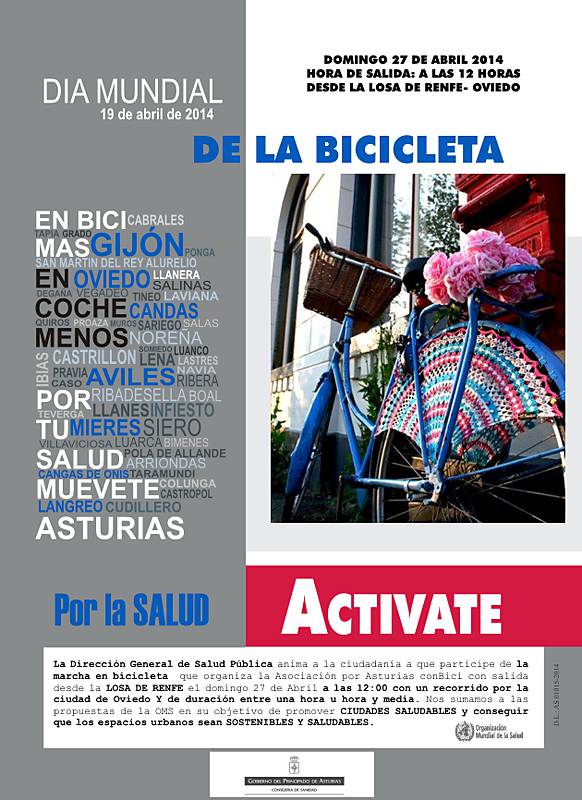 Consejería de Salud - Cartel del día de la bicicleta (19 de abril de 2014)
