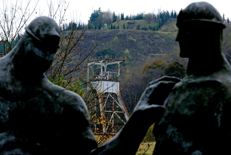 Estatuas a los mineros en Pumarabule