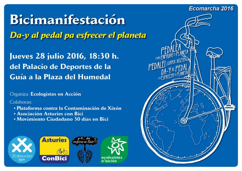 Ecomarcha2016 Bicimanifestacion Jueves 28 julio
