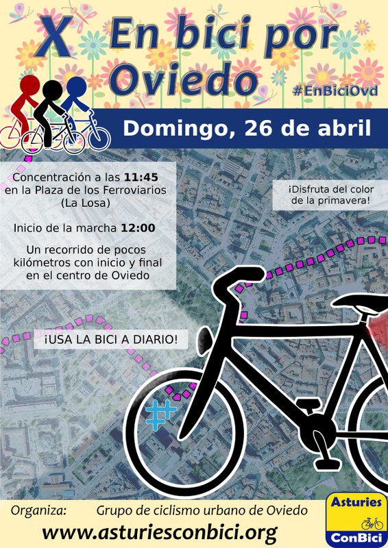 Cartel X En Bici por Oviedo :: 26 de abril de 2015