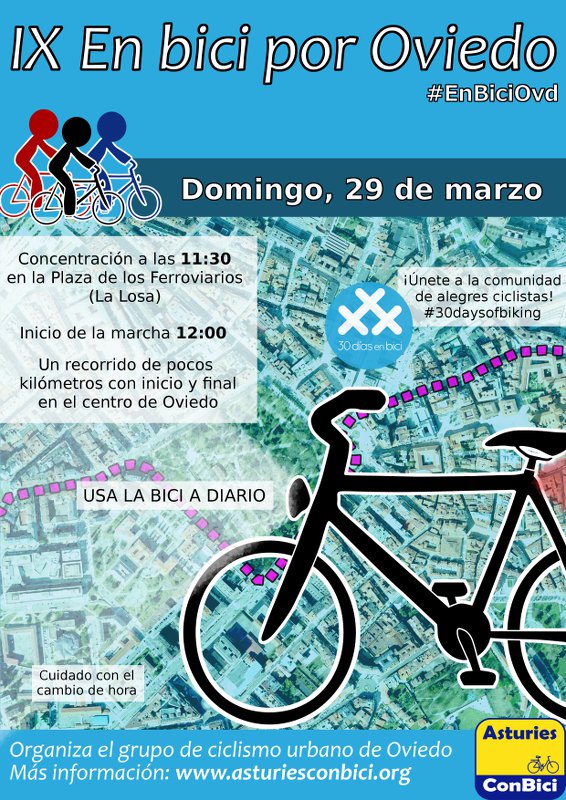 Cartel IX En Bici por Oviedo :: 29 de marzo de 2015