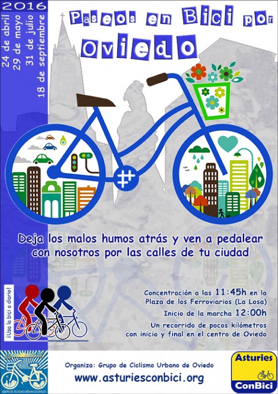 XIX Paseo en bici por Oviedo, fiesta de la bicicleta