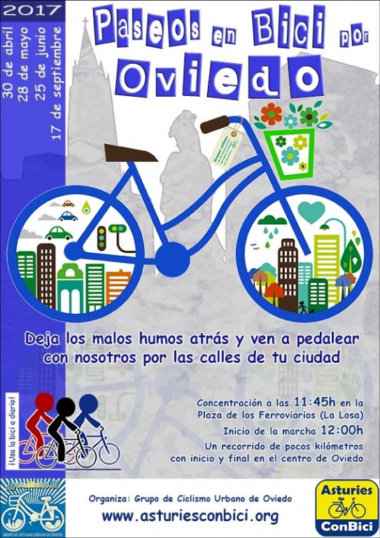 Cartel, XX en bici por Oviedo - 30 de abril