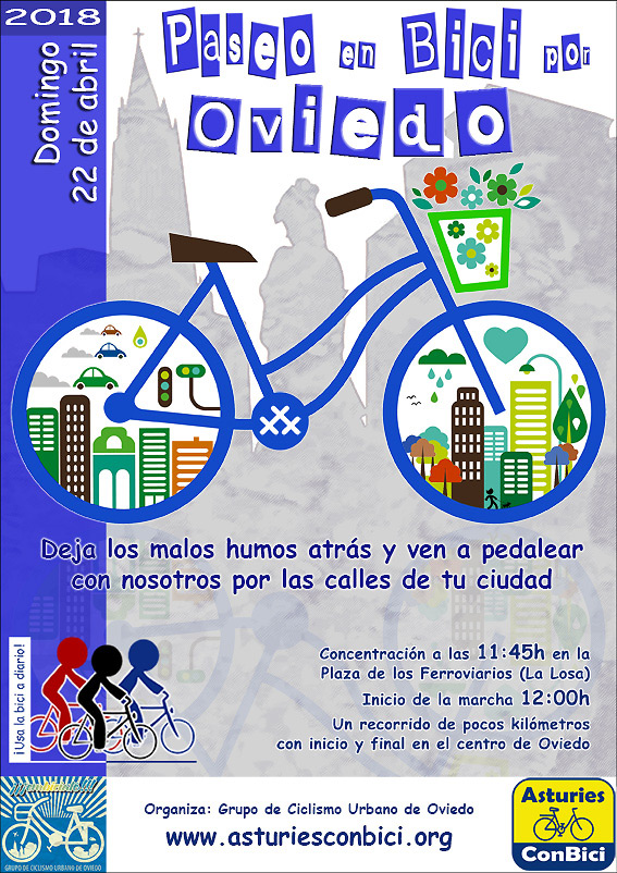Cartel Paseo en Bici por Oviedo