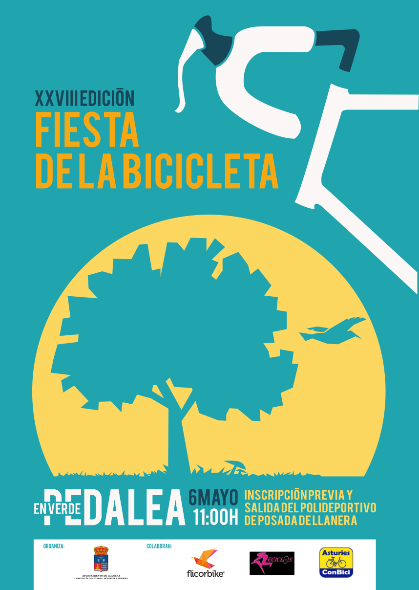 Cartel "Fiesta de la Bicicleta" en Llanera