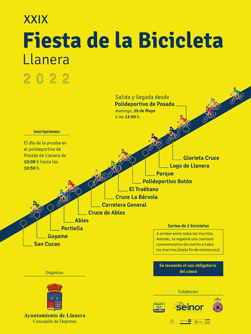 Cartel "Fiesta de la bicicleta Llanera 2022"