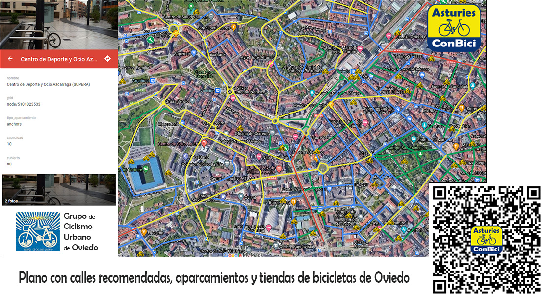 Plano-guía en bici por Oviedo