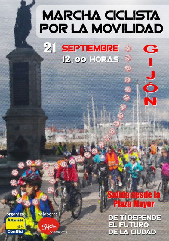 Marcha ciclista por la Movilidad. Gijón. 21 Septiembre 2014. 12:00h