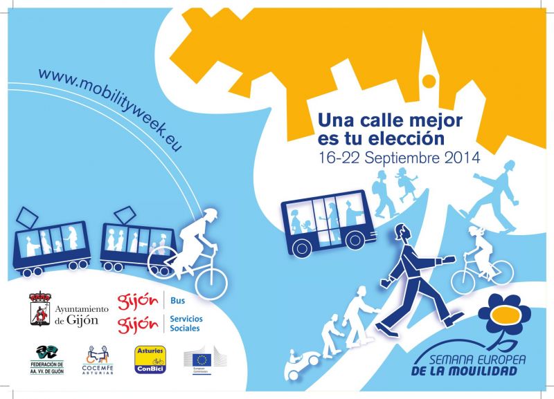 Folleto Semana Europea de la Movilidad 2014. Gijón. Pagina 1